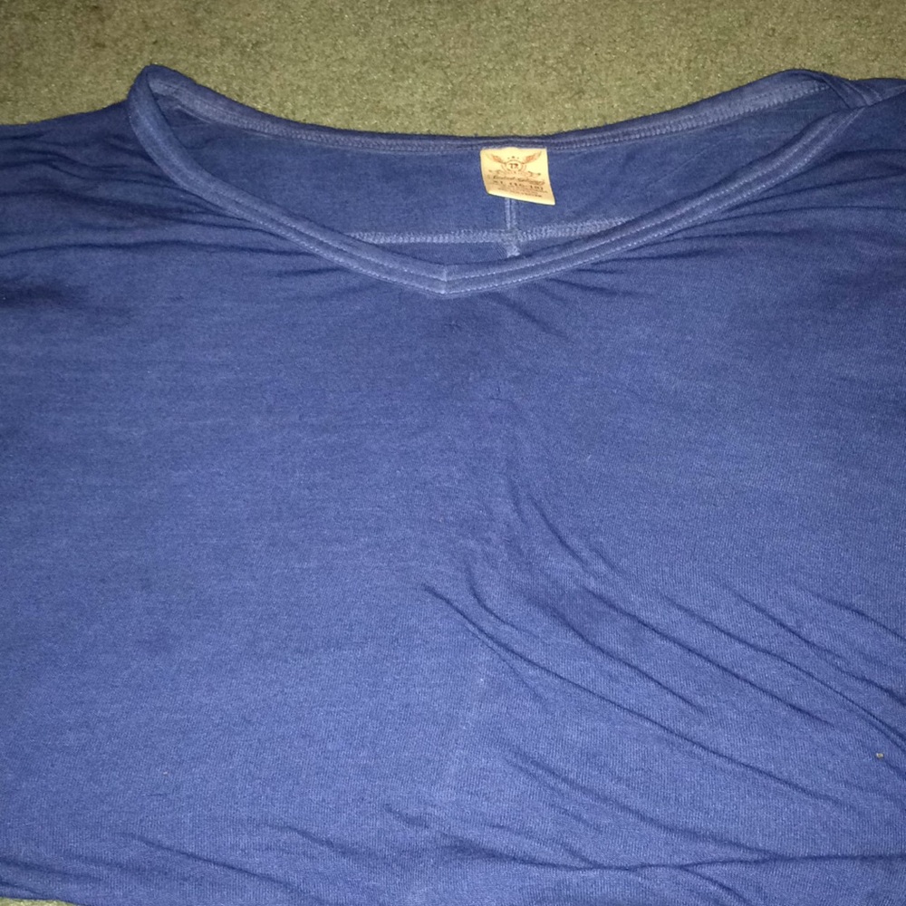 Sheer dark blue Tee shirt/ Coverup